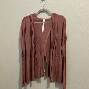 Pink Lululemon Hooded Cardigan